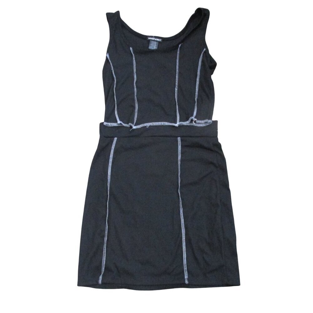 Wearever 2 Piece Tank Top Skirt Outfit Womens Medium Black Sleeveless Athletic